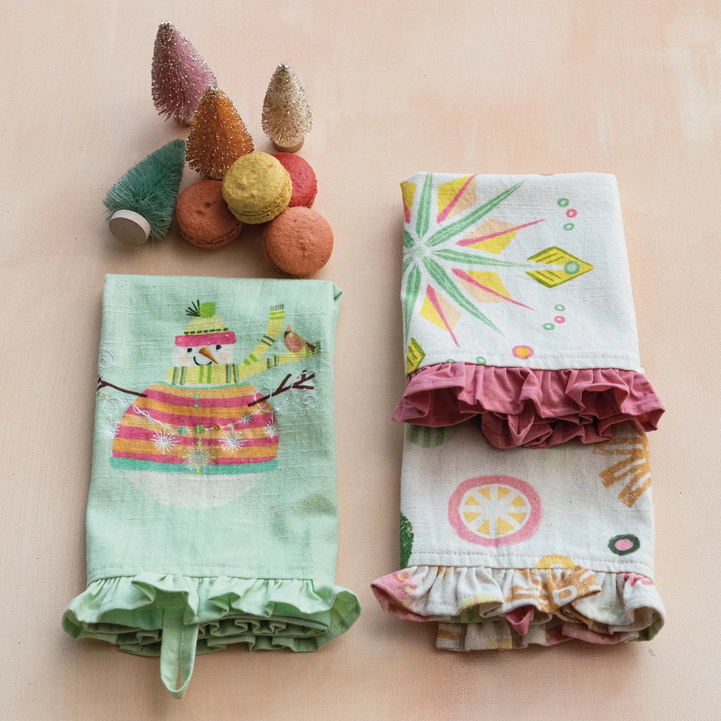 Mint Snowman Tea Towel